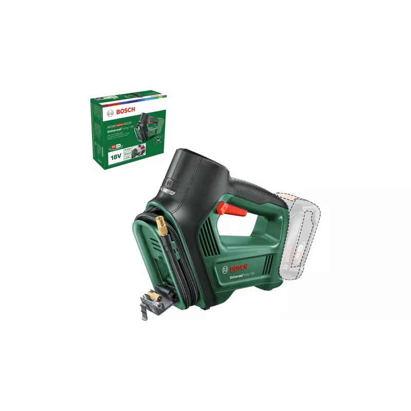 Bosch UniversalPump 18V 0603947100 bomba de aire inalámbrica, máx. 10 bar, sin batería ni cargador, verde/negro