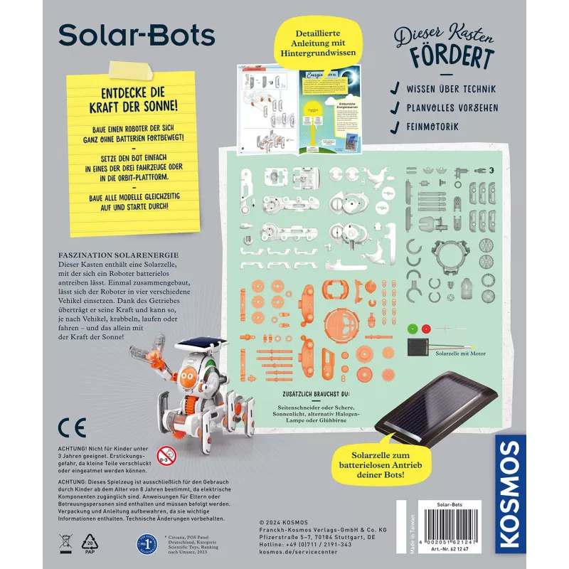Kosmos Solar Bots, kit de experimentos, Energía renovable, 8 años