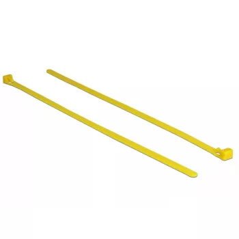 Brida de cable reutilizable DELOCK 18761 — Nylon, 300 mm x 7,6 mm, amarillo, 100 uds.