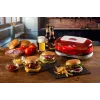 Ariete 205 Hamburger Maker Party Time, máquina de hamburguesas, 1200 W, placas dobles antiadherentes, 2 compartimentos, fácil de limpiar, rojo