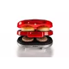 Ariete 205 Hamburger Maker Party Time, máquina de hamburguesas, 1200 W, placas dobles antiadherentes, 2 compartimentos, fácil de limpiar, rojo