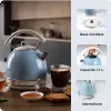 Ariete 2877 hervidor de agua Vintage, 1,7 l, inalámbrico, azul, 1,7 l, 2000 W, azul claro, indicador de nivel de agua, inalámbrico, filtración
