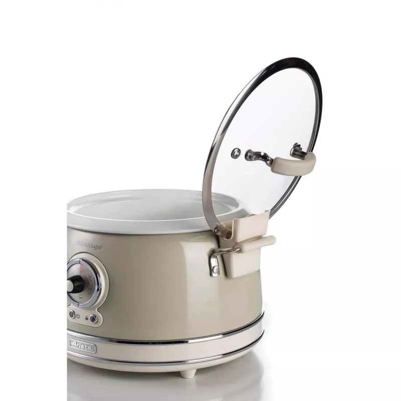 Ariete 2904 Olla arrocera – Olla arrocera eléctrica con cubeta de cerámica – Sushi casero – Multicocina – Vintage Line – 3,5 L – 650 W – Beige