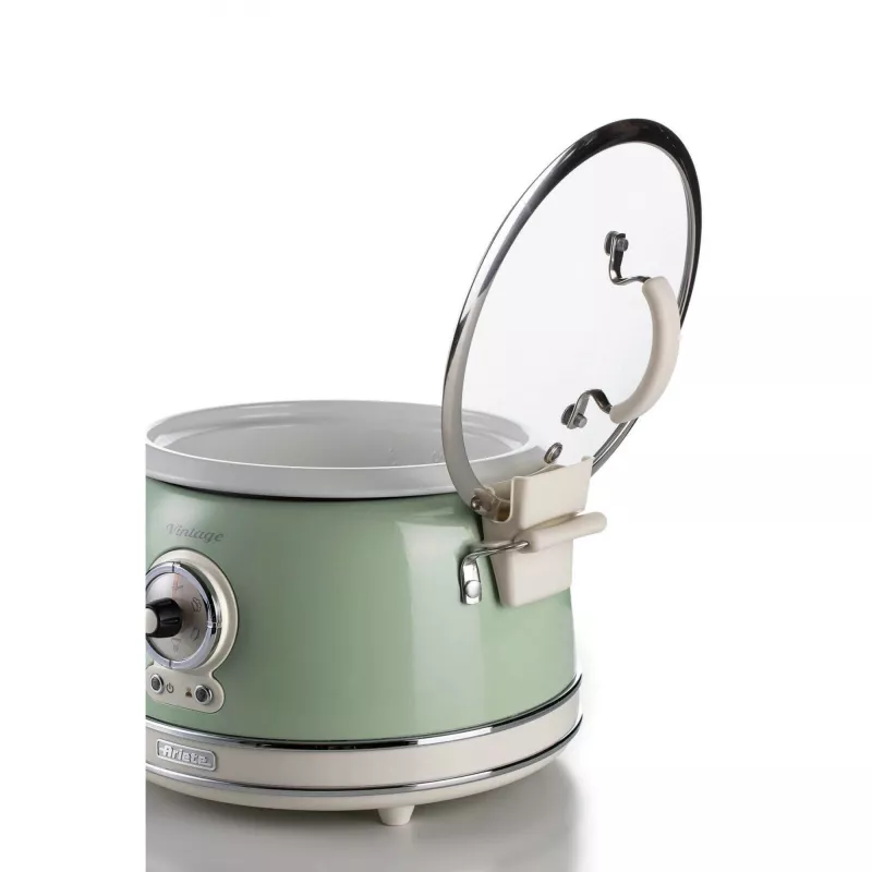 Ariete 2904 Olla arrocera – Olla arrocera eléctrica con cubeta de cerámica – Sushi casero – Multicocina – Vintage Line – 3,5 L – 650 W – Verde