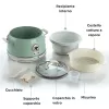 Ariete 2904 Olla arrocera – Olla arrocera eléctrica con cubeta de cerámica – Sushi casero – Multicocina – Vintage Line – 3,5 L – 650 W – Verde