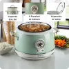 Ariete 2904 Olla arrocera – Olla arrocera eléctrica con cubeta de cerámica – Sushi casero – Multicocina – Vintage Line – 3,5 L – 650 W – Verde
