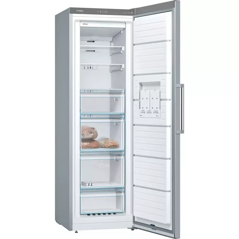 Congelador Bosch Serie 4 GSN36VLEP — 242 l, NoFrost, clase E, 39 dB, acero inoxidable