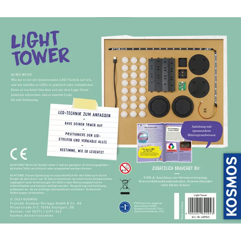 Kosmos Light Tower, kit de experimentos, electricidad, 10 año(s)