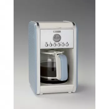 Ariete 1342 Cafetera americana, jarra de cristal templado, hasta 12 tazas, temporizador programable 24 horas, pantalla LCD, apagado automático, 2000 W, plástico, Azul