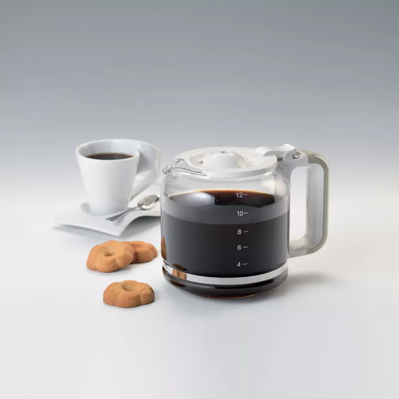 Ariete 1342 Cafetera americana, jarra de cristal templado, hasta 12 tazas, temporizador programable 24 horas, pantalla LCD, apagado automático, 2000 W, plástico, Beige