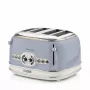 Tostadora Ariete 156 4 rebanadas Vintage, 1600 W, 6 niveles de tostado, acero inoxidable lacado en azul pastel, sin cestas para sándwich. Azul
