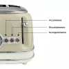 Tostadora Ariete 156 4 rebanadas Vintage, 1600 W, 6 niveles de tostado, acero inoxidable lacado en beige pastel, sin pinzas para sándwich