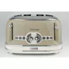 Tostadora Ariete 156 4 rebanadas Vintage, 1600 W, 6 niveles de tostado, acero inoxidable lacado en beige pastel, sin pinzas para sándwich