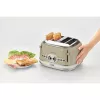 Tostadora Ariete 156 4 rebanadas Vintage, 1600 W, 6 niveles de tostado, acero inoxidable lacado en beige pastel, sin pinzas para sándwich
