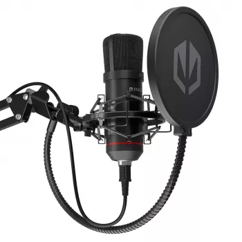 Micrófono para PC ENDORFY Solum — micrófono USB-C con cable, cardioide, 16 bits/48 kHz, 18–21000 Hz, soporte de mesa, cable de 2,9 m, salida para auriculares, filtro antipop