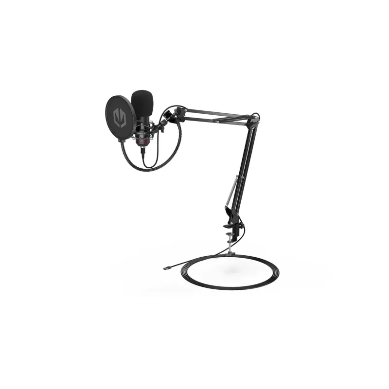 Micrófono para PC ENDORFY Solum — micrófono USB-C con cable, cardioide, 16 bits/48 kHz, 18–21000 Hz, soporte de mesa, cable de 2,9 m, salida para auriculares, filtro antipop