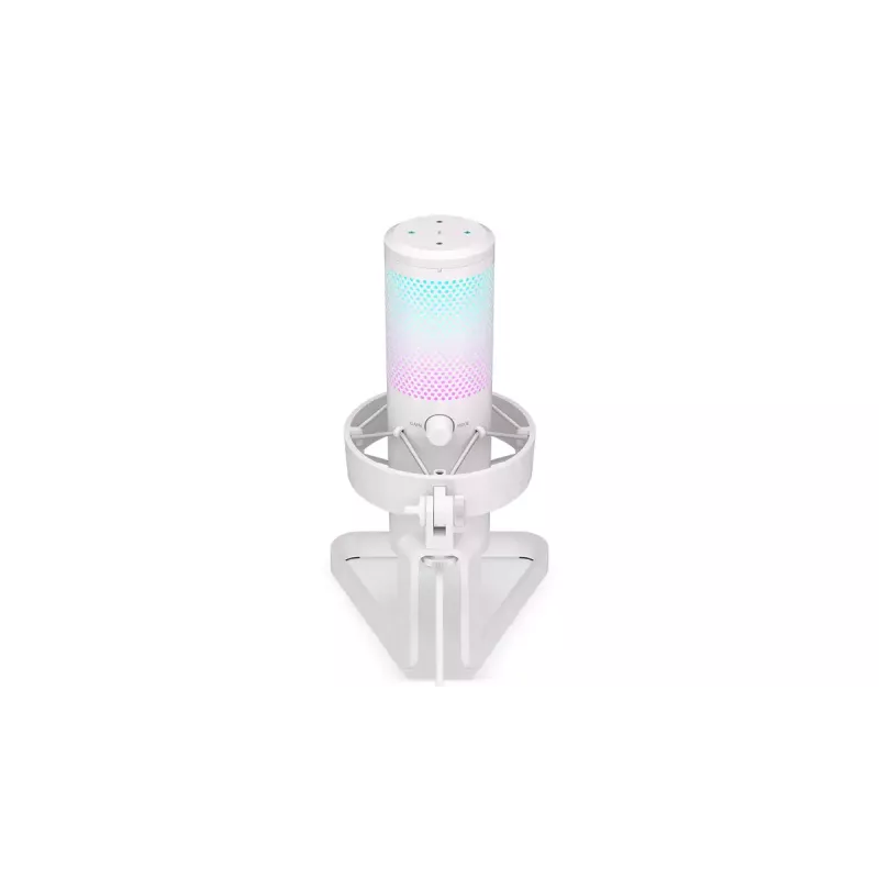 Micrófono para PC ENDORFY AXIS Streaming White — USB, cardioide, 30–18 kHz, 192 kHz/24 bits, soporte de mesa, silenciamiento, salida de auriculares