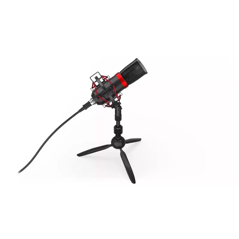 Micrófono para PC ENDORFY Solum Streaming T — cable USB, 24 bits/48 kHz, 18–21000 Hz, soporte de mesa, salida para auriculares, negro