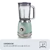 Ariete 583, batidora vintage con jarra de vidrio de 1,5 litros, 4 cuchillas de acero inoxidable, 4 velocidades + pulse, 1000 vatios, verde
