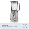 Ariete 583, batidora vintage con jarra de vidrio de 1,5 litros, 4 cuchillas de acero inoxidable, 4 velocidades + pulse, 1000 vatios, beige