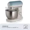 Ariete 1588 Vintage batidora amasadora, batidora planetaria para pan, pizza, tartas y bollería, capacidad 5,5 l, 7 velocidades, 2400 vatios, azul pastel