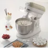 Ariete 1588 Vintage batidora amasadora, batidora planetaria para pan, pizza, tartas y bollería, capacidad 5,5 l, 7 velocidades, 2400 vatios, beige pastel