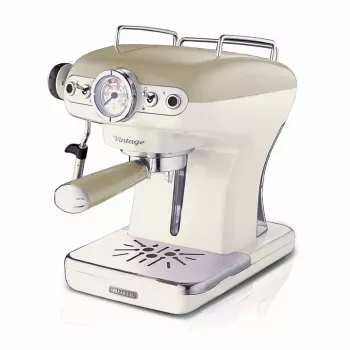 Cafetera espresso Ariete 1389 Vintage - cafetera espresso para café molido o cápsulas ESE, en color beige pastel