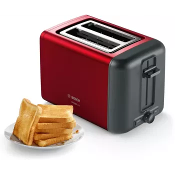 Bosch TAT3P424DE Tostadora 2 ranuras 970 W negra, roja