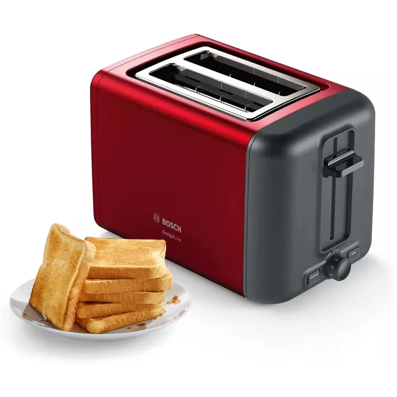 Bosch TAT3P424DE Tostadora 2 ranuras 970 W negra, roja