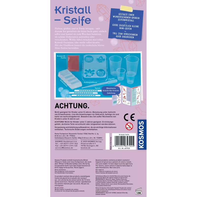 Kosmos 65792, Jabón, Química, 8 año(s), Multicolor