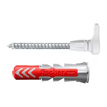 Set de ganchos roscados y tacos Fischer 564169 25 unidades plástico 8 mm