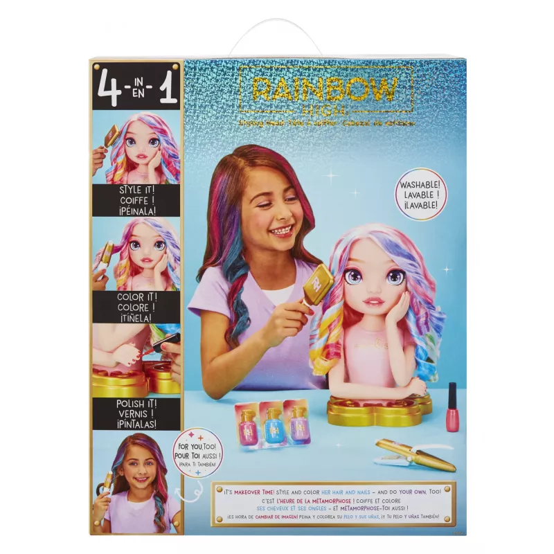 Rainbow High Set de juego cabeza de estilismo, cabeza de muñeca de maquillaje/peinado, femenino, 4 año(s), niño/niña, multicolor