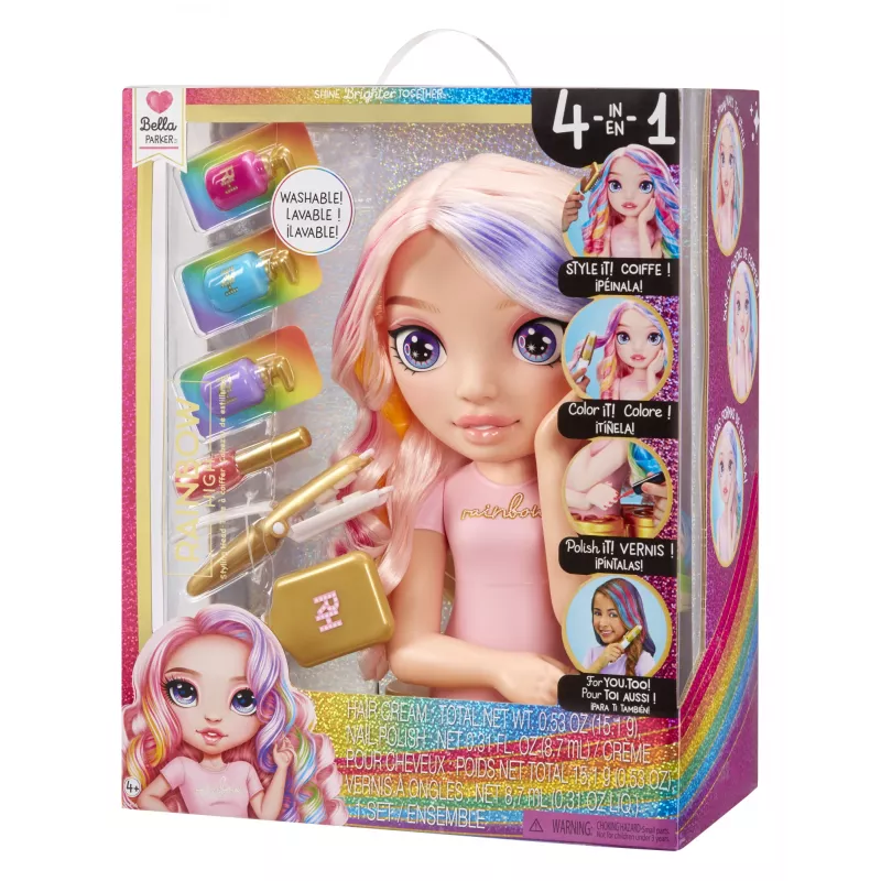 Rainbow High Set de juego cabeza de estilismo, cabeza de muñeca de maquillaje/peinado, femenino, 4 año(s), niño/niña, multicolor