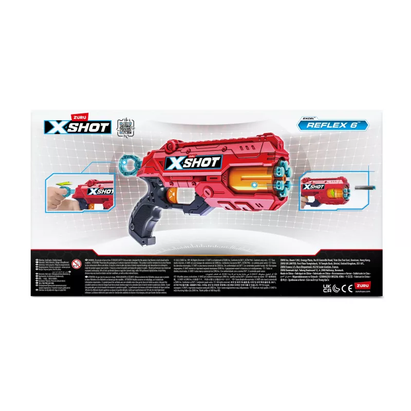 ZURU XSHOT Excel Reflex 6 lanzadardos con dardos