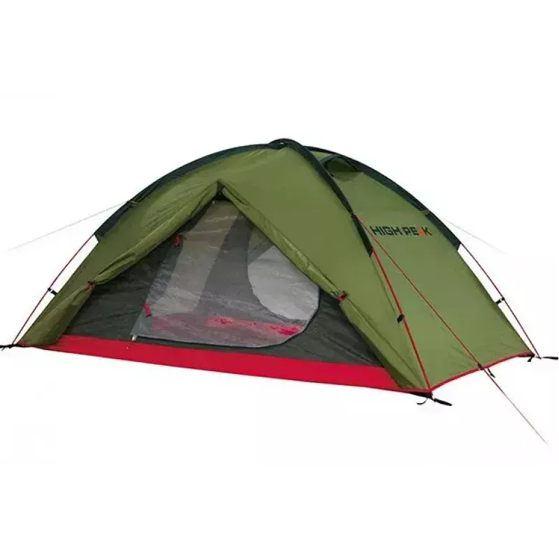 Tienda de campaña High Peak Woodpecker 3 — 3 personas, verde-rojo, modelo N0802