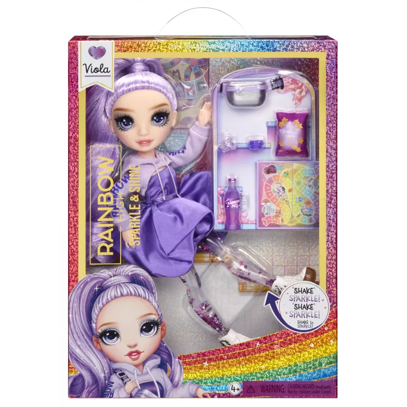 Rainbow High Sparkle & Shine muñeca fashion Viola (morada), a partir de 4 años