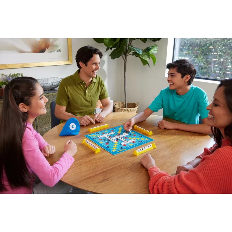 Juego Scrabble Pokémon juego de mesa, juego familiar clásico con dos variantes para 2-4 jugadores, edición alemana