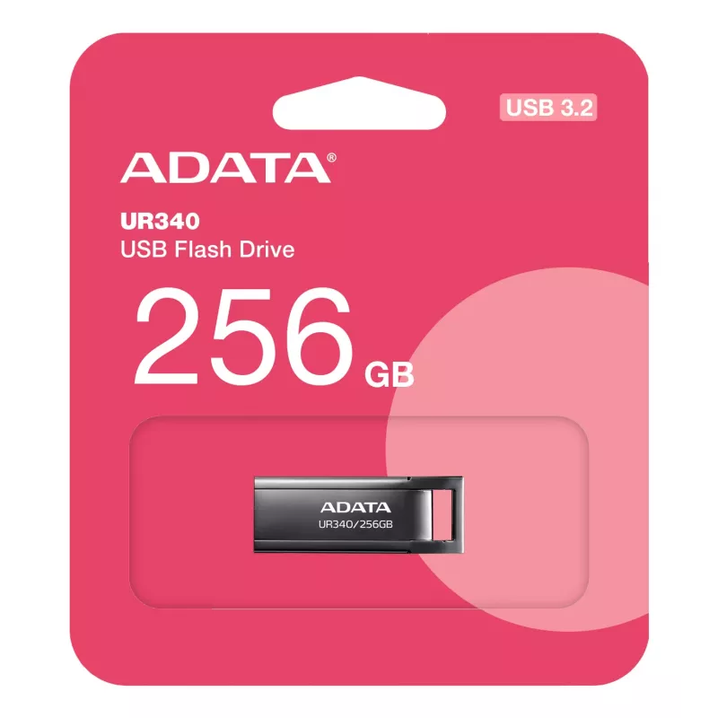 ADATA UR340 unidad flash USB 256 GB USB Type-A 3.2 Gen 1, velocidad de lectura de hasta 100 MB/s, negra