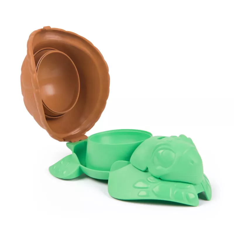 Kinetic Sand, Project Planet Turtle Beach con 397 g de arena de juego, herramientas y moldes, materiales sostenibles y respetuosos con el medio ambiente, juguete sensorial para niños
