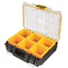Caja de almacenamiento de herramientas DeWALT ToughSystem 2.0 negra transparente amarilla 6 bolsillos