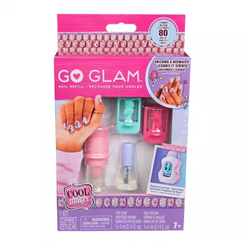Cool Maker, set de recambio para el estudio de uñas GO GLAM, diseños de unicornio y sirena, 80 uñas para estilizar (el envase puede variar), juguete creativo y de manualidades para niños a partir de 7 años