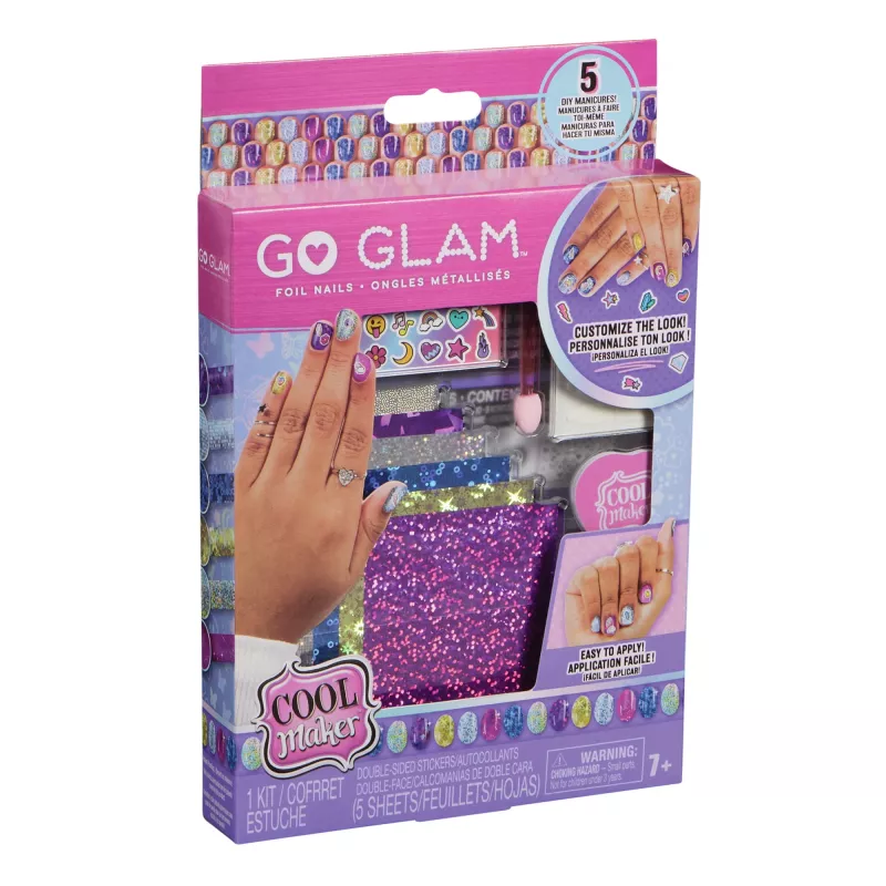 Cool Maker, set de uñas de foil Mix & Mani con 6 foils y pegatinas para 5 manicuras DIY (el envase puede variar), juguete creativo y de manualidades para niños a partir de 7 años