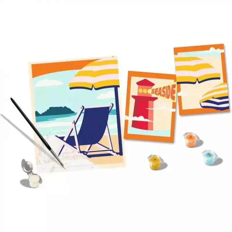 Set de pintura Ravensburger CreArt Gallery Wall Set 'Am Strand' 23901 — set de actividad de pintura con paneles con marco
