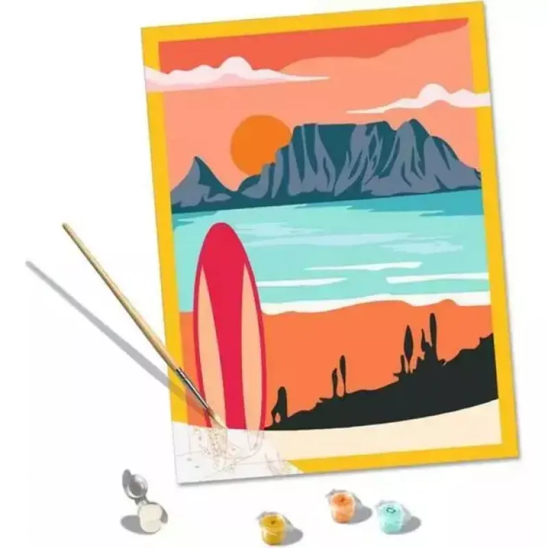 Ravensburger pintar por números CreArt 'Sonnenuntergang am Strand' modelo 23898 — set de pintura para adultos y jóvenes