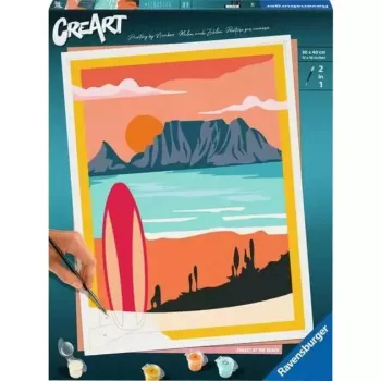 Ravensburger pintar por números CreArt 'Sonnenuntergang am Strand' modelo 23898 — set de pintura para adultos y jóvenes