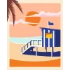 Set de pintura Ravensburger CreArt Beach - Cottage, modelo 23896, incluye lienzo y pinturas