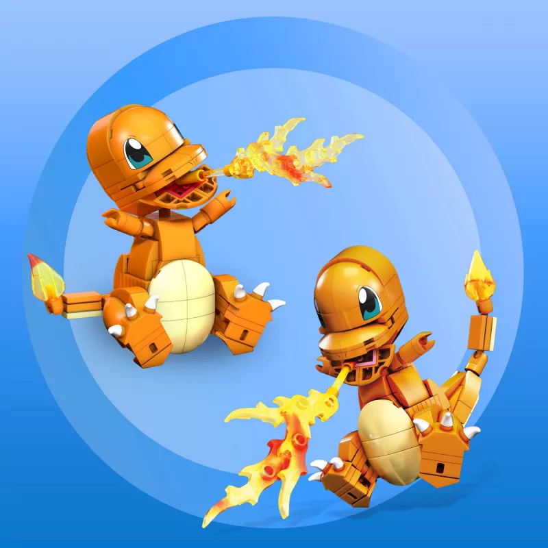 MEGA Pokémon Build & Show Charmander set de construcción de juguete, 10 cm de alto,