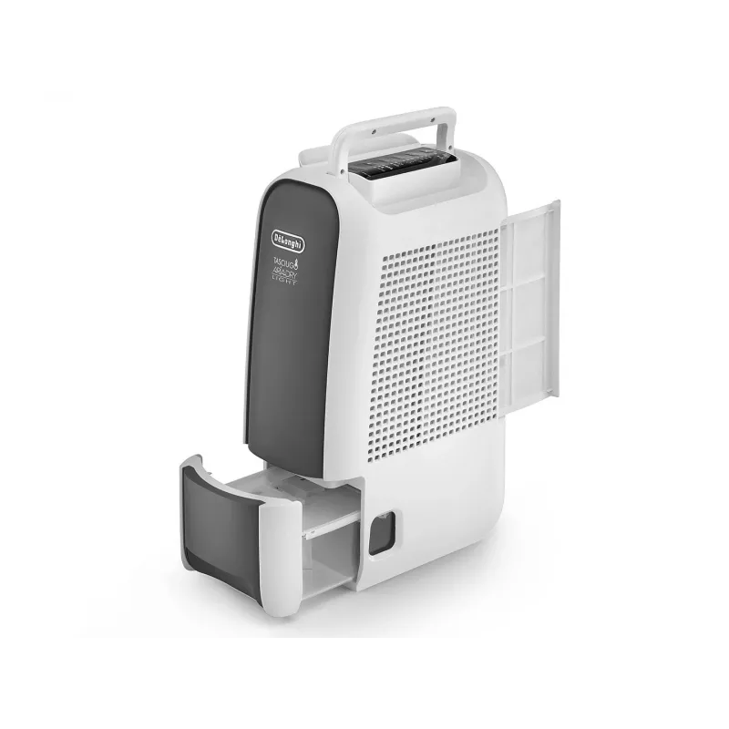 DeLonghi DNS65 deshumidificador, 6 l/día, depósito de agua de 2,8 l, 220-240 V, 50 Hz, negro/blanco