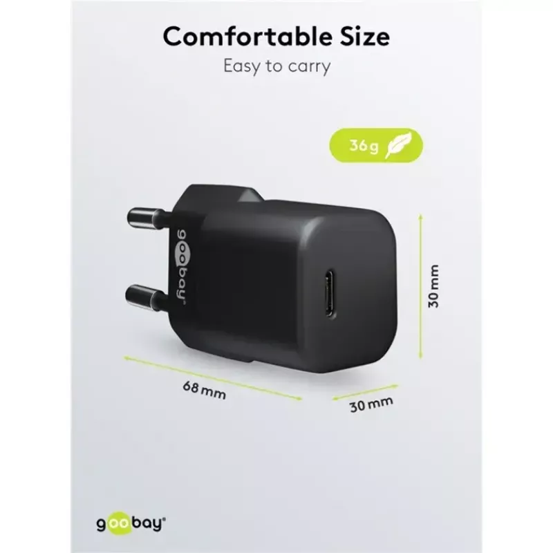 Cargador GOOBAY 64574 cable USB‑C PD a Apple Lightning 30W 1 m, negro
