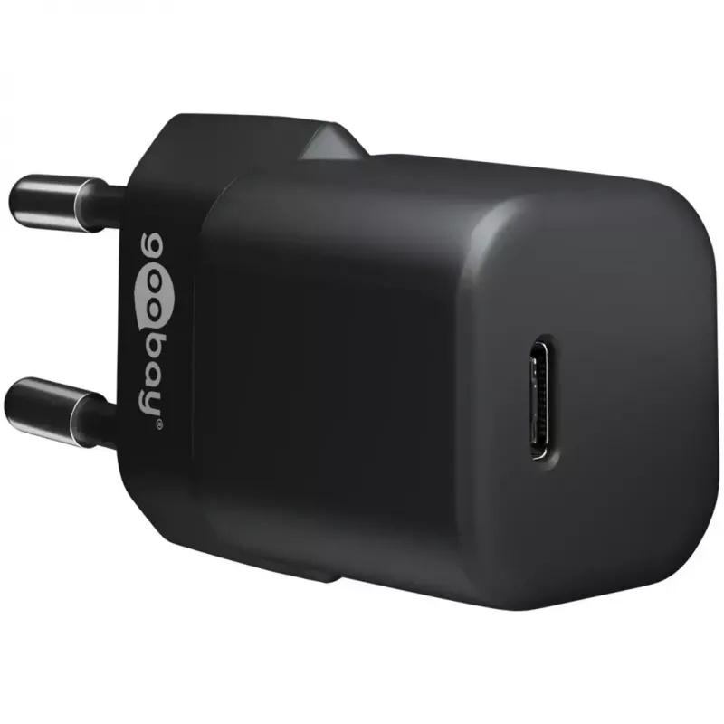 Cargador GOOBAY 61083 20W PD con cable de 1 m — fuente de alimentación USB-C, 20 W de potencia